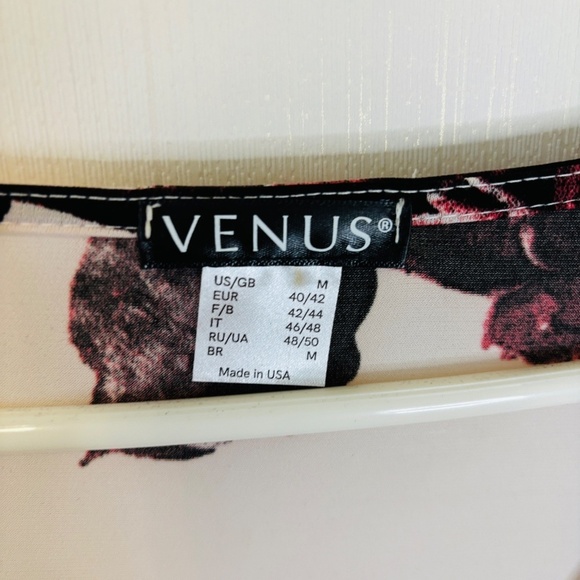 Venus Pink Floral Blouse SZ Medium - Picture 5 of 7